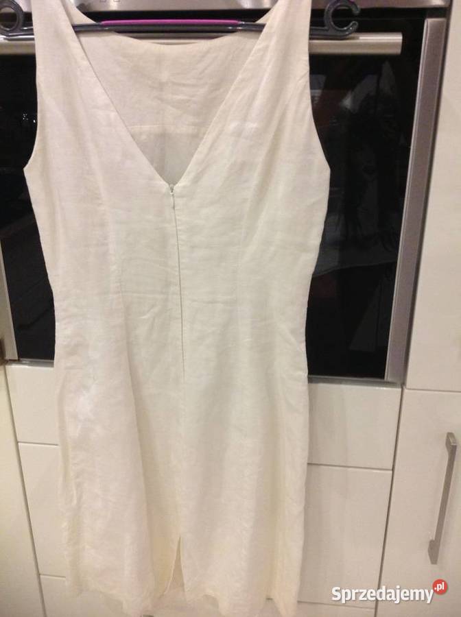 Mini Biała Lniana Sukienka Damska S Spódnice i sukienki Nowa Sól