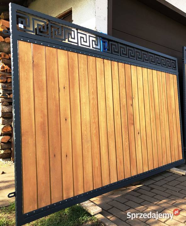 D2 Brama dwuskrzydłowa wjazdowa kuta drewno drewno wielkopolskie Poznań