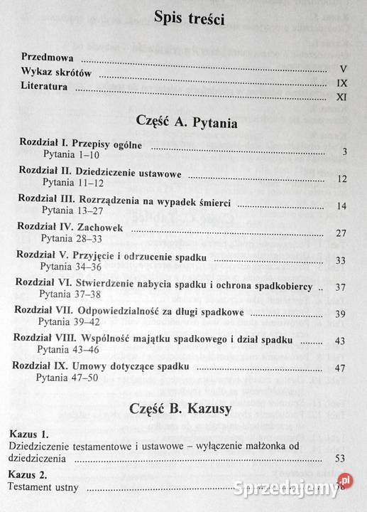 Prawo spadkowe Pytania Kazusy Tablice J Biernat Chełm