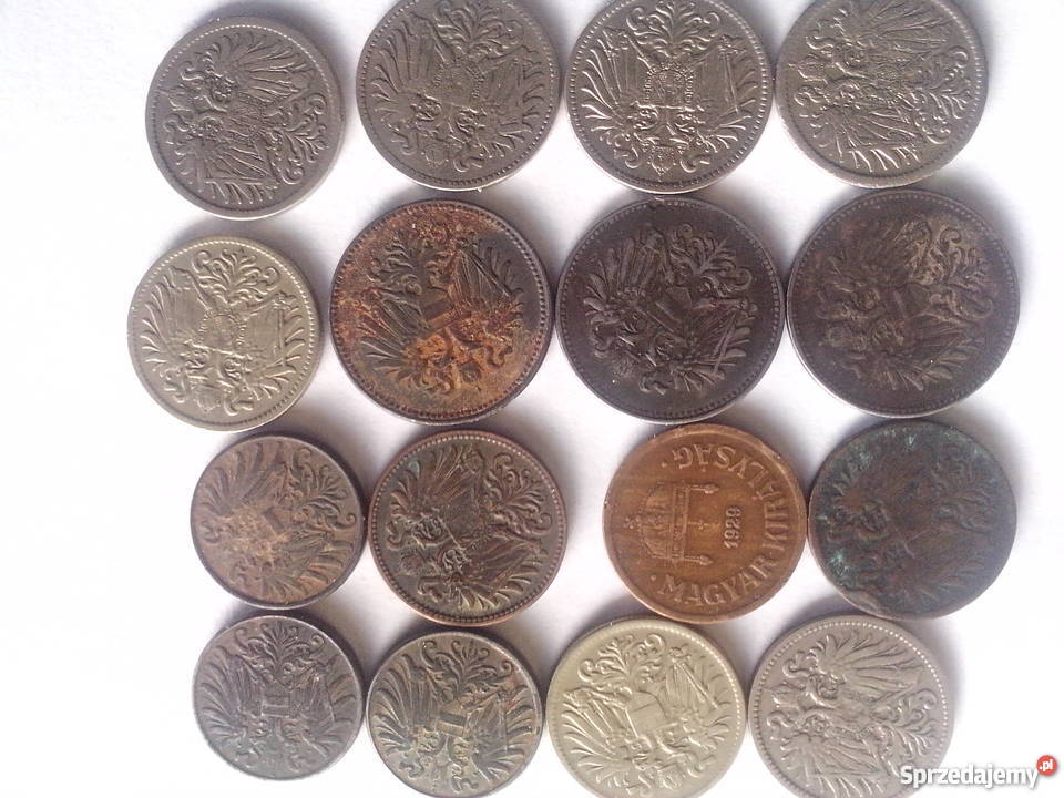 Monety 1 2 10 20 heller Filler Austria Austro Gorlice