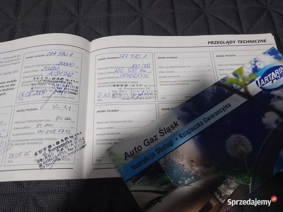 FIAT SEICENTO 2004 Książka Gwarancyjna Serwisow łódzkie Łódź