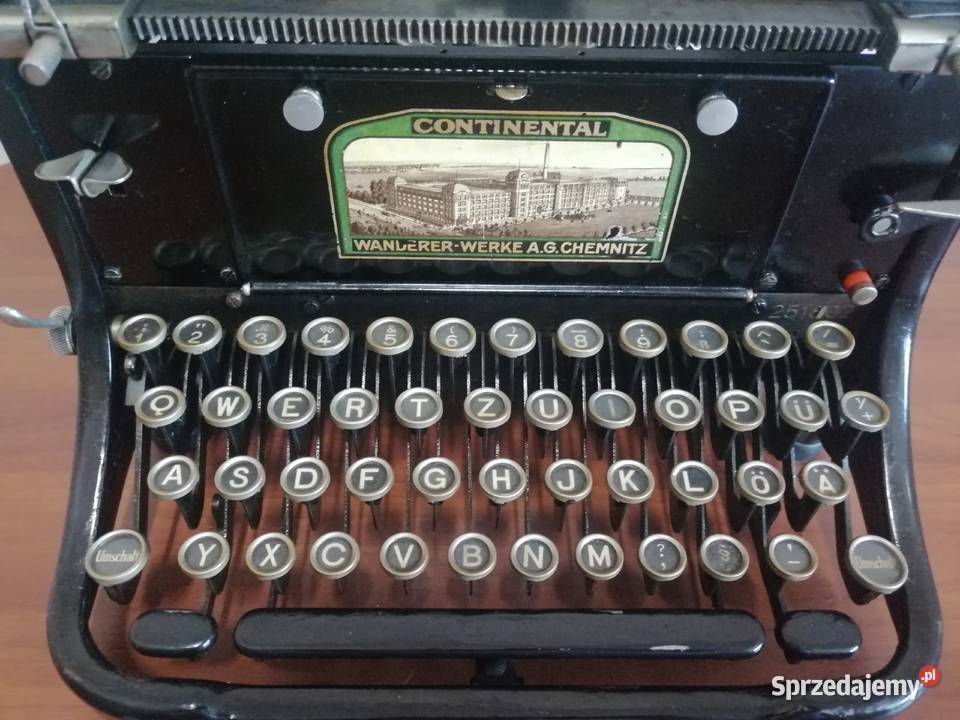 Stara maszyna do pisania CONTINENTAL lata 20 Borów