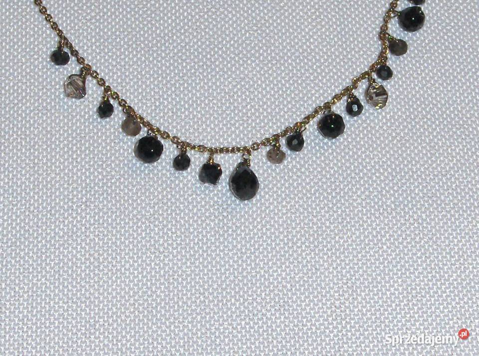 WKruk Bransoletka srebrna pozłacana z czarnymi Łódź