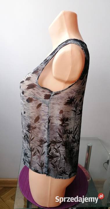 DAMSKI SZARY TOP W KWIATY RM Łódź