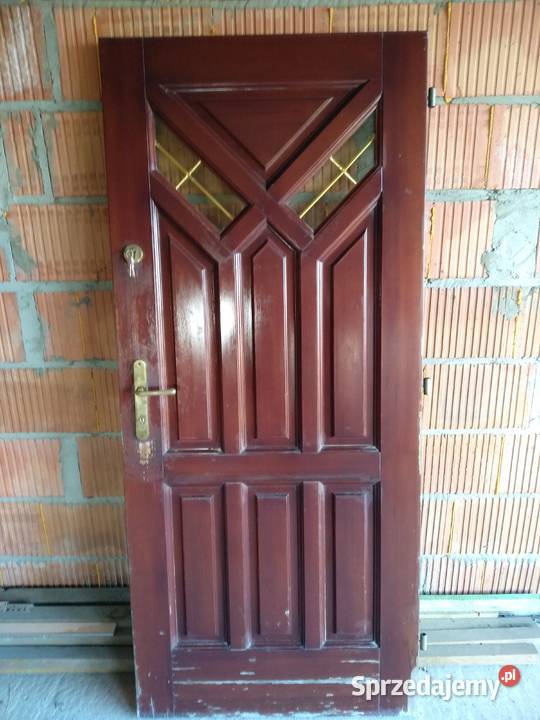 Drzwi zewnetrzne drewniane techniczne tymczasowe śląskie Starcza