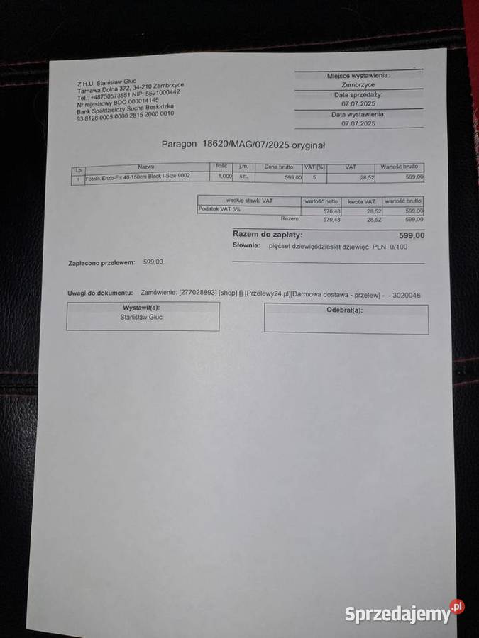 Fotelik EnzoFix 40150 Czarny lubelskie Jabłonna Pierwsza sprzedam