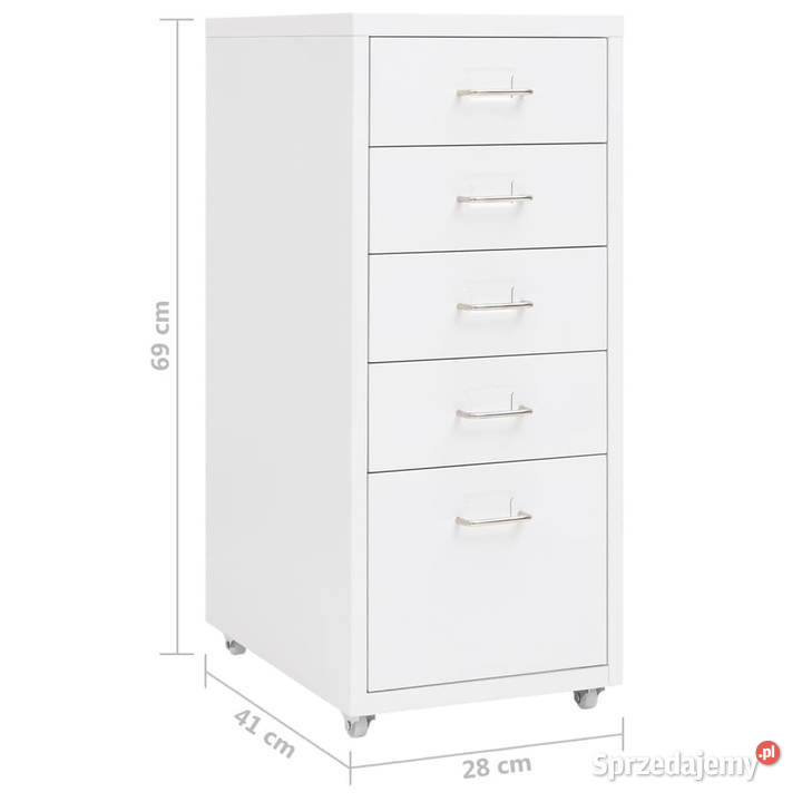 Mobilna szafka kartotekowa biała 28x41x69 Warszawa