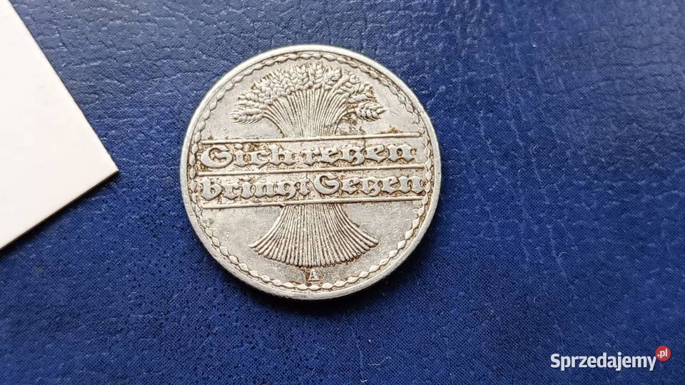 Stare monety 50 pfennig 1922 A Niemcy Lesko