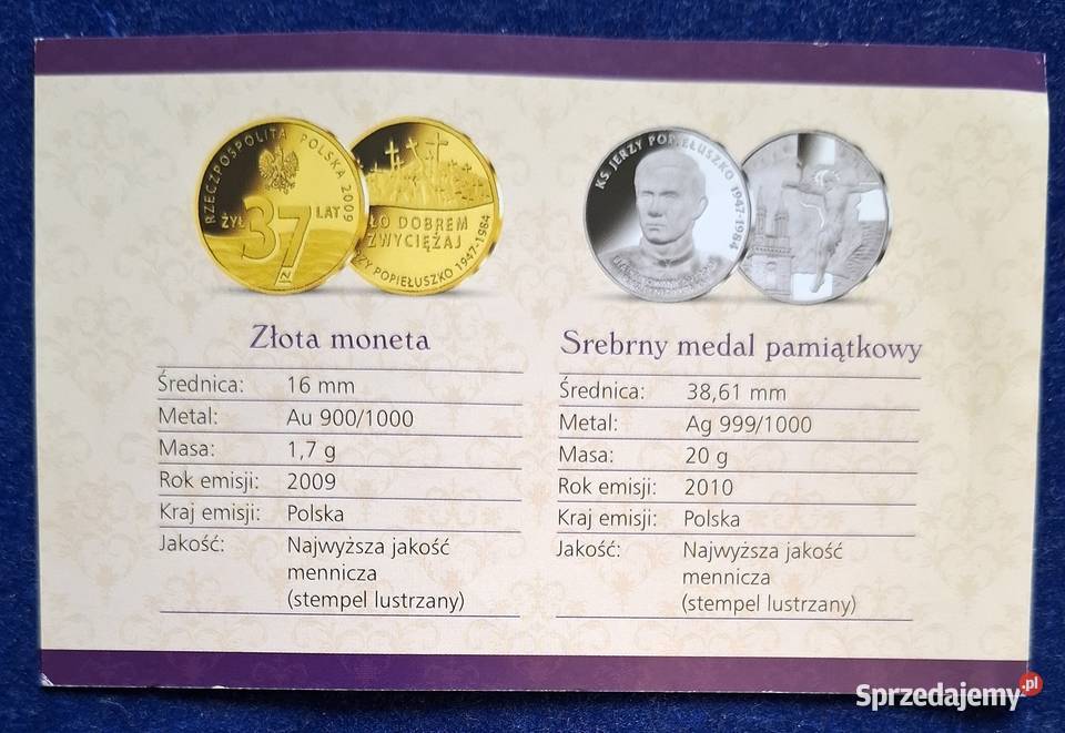 Zestaw Kolekcjonerski Moneta Au 37 Numizmat Ag Gliwice