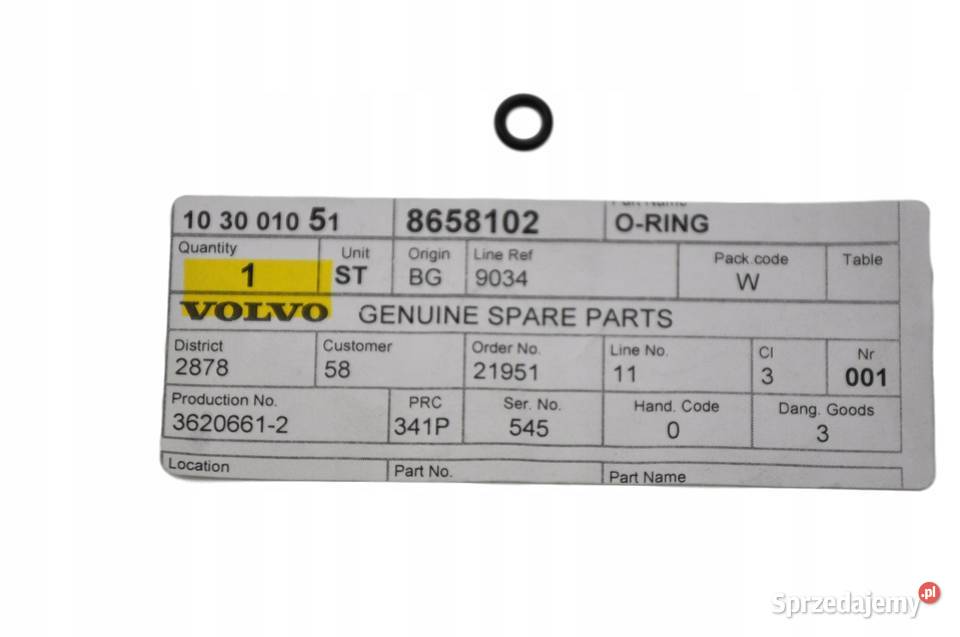 VOLVO V40 V40CC S80 oring pompy vacum 20D 24D Bielany Wrocławskie