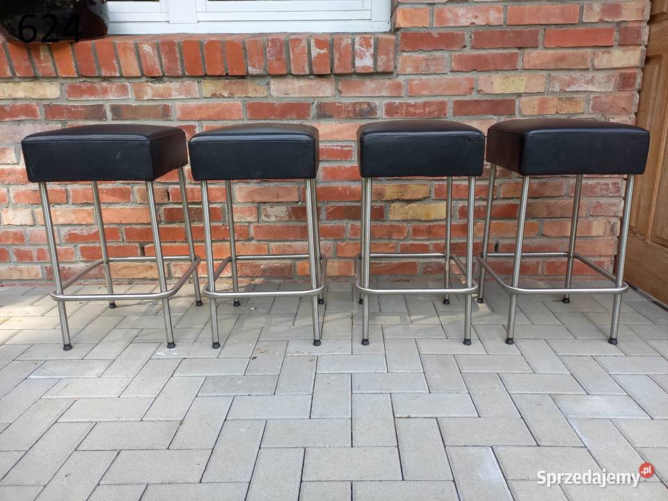 Stołek barowy Hoker Taboret Czarny skórzany IKEA zachodniopomorskie Gawroniec