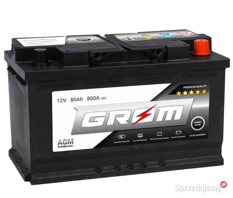 Akumulator GROM AGM STARTSTOP 80Ah 800A Prawy Wałbrzych