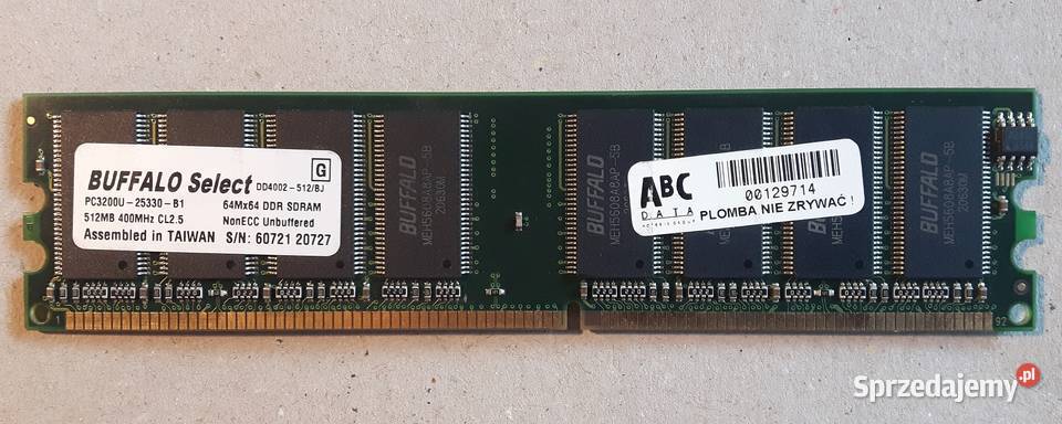 Pamięć RAM DDR SDRAM Buffalo 512 MB Elektronika śląskie Sadów