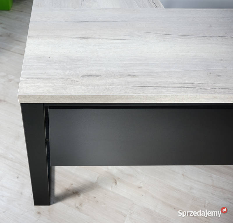 Biurko narożne prawe loft Dąb Halifax biały 160 Biłgoraj