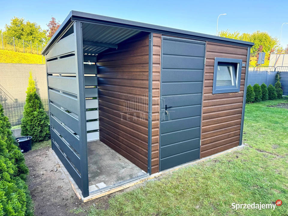 Schowek domek ogrodowy 25x2m wiata 1m drzwi okno Domki narzędziowe Nysa