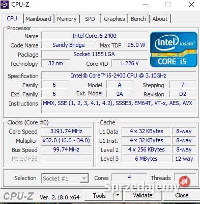 Komputer Stacjonarny i52400 8GB Ram 240GB SSD IBM/Lenovo wielkopolskie