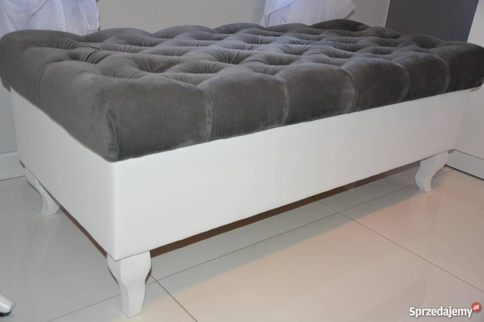 Duża pikowana kryształkami Pufa 120x60 mazowieckie Warszawa