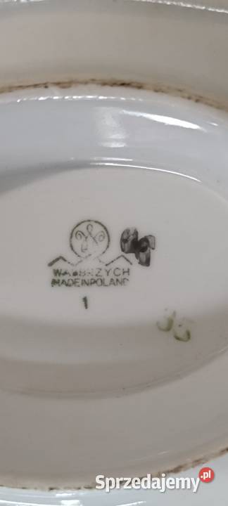 Talerze szkło porcelana z PRL Klucze Przeworno