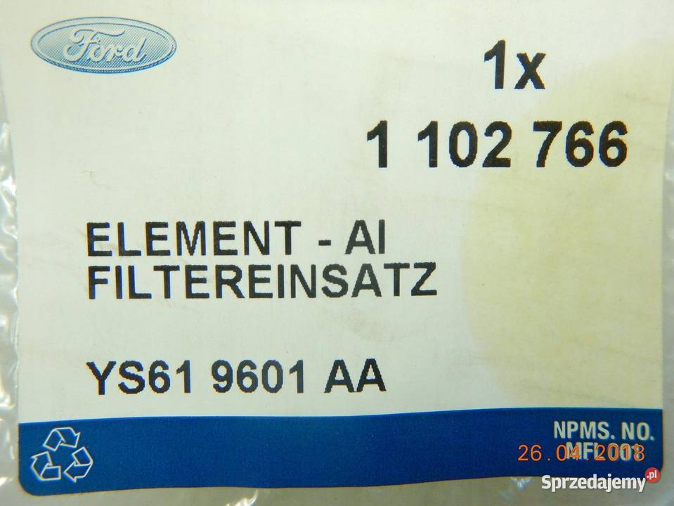 FILTR POWIETRZA FORD FIESTA IV 10 125 9902 ORYG