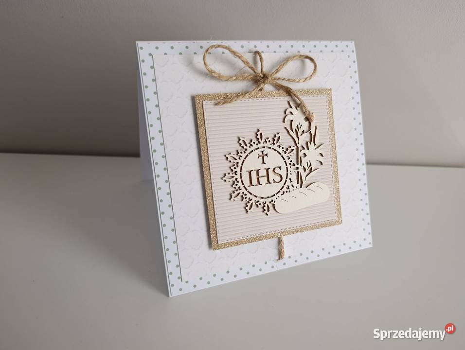 Kartka ręcznie robiona Komunia Święta handmade łódzkie Łódź