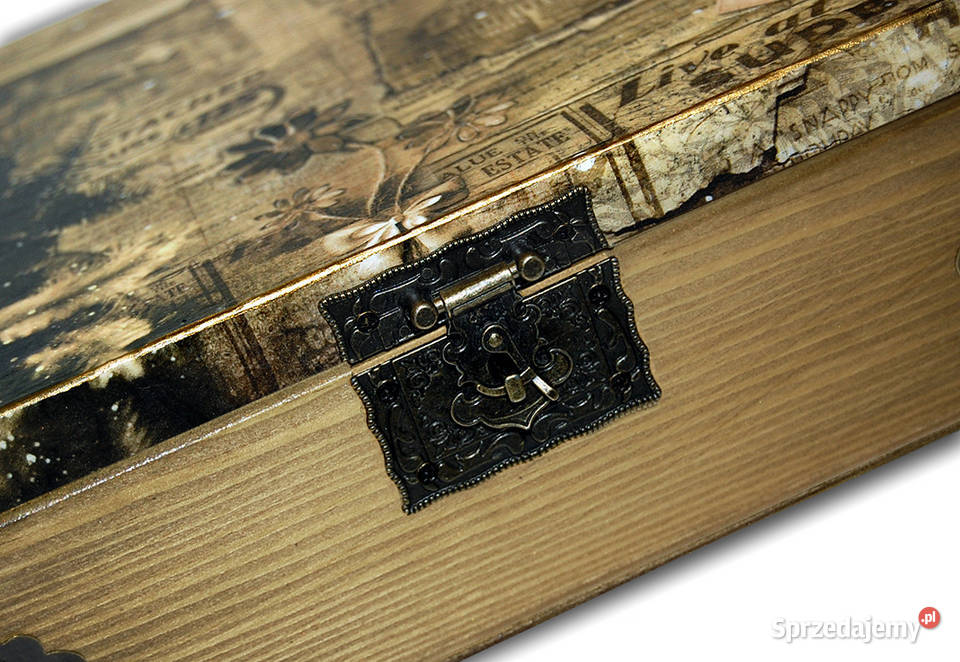 duża HERBACIARKA skrzynka na herbatę RETRO SEPIA Bydgoszcz