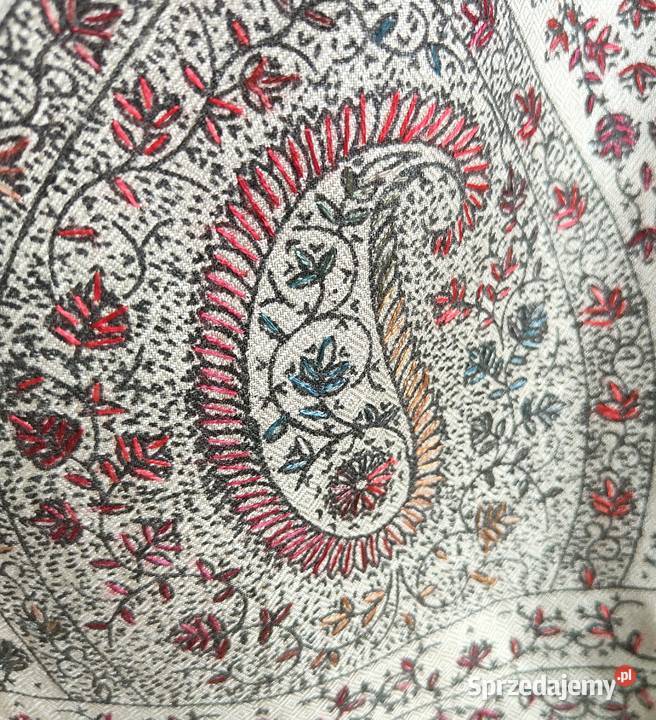 Duży szal orientalny indyjski haft paisley Szczecin