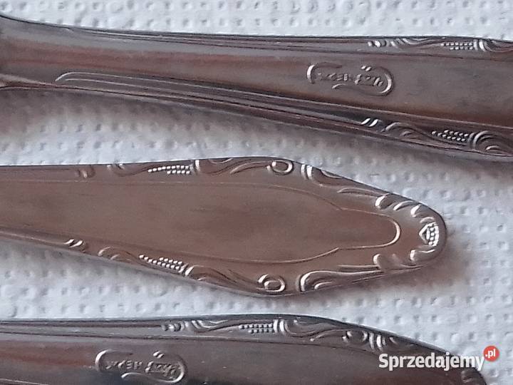 Komplet sztućców nierdzewnych PRL noże i widelce