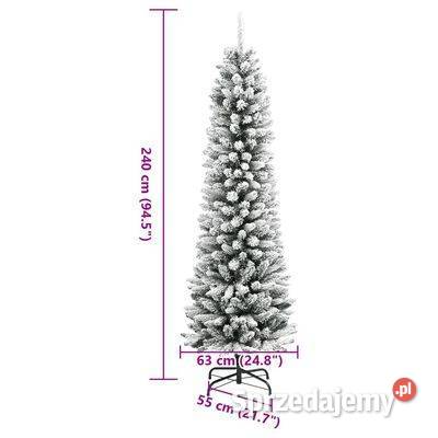 vidaXL Sztuczna smukła choinka pokryta śniegiem Warszawa