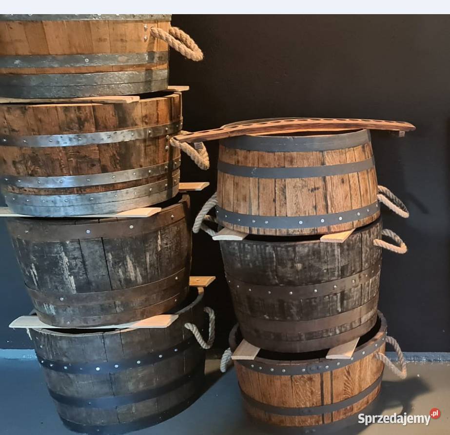 Donica z beczki dębowej whisky z uchwytami LOFT Straszyn