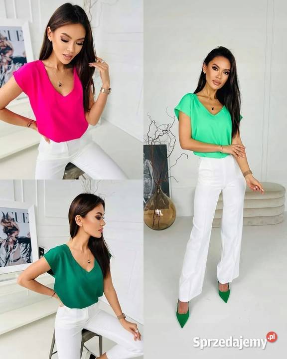 Bluzka top EDAN neonowy róż L Pątnów sprzedam