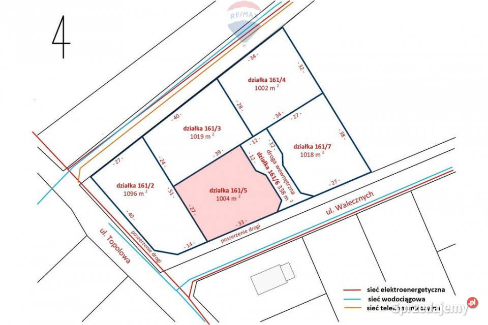 Działka budowlana 1004m2 Grądy k Żyrardowa sprzedam