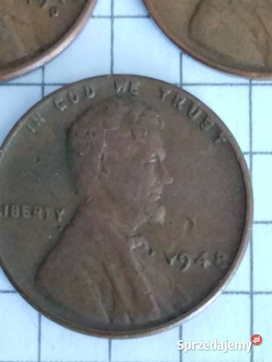 Lincoln cent 1948 P D S Numizmatyka Żary sprzedam