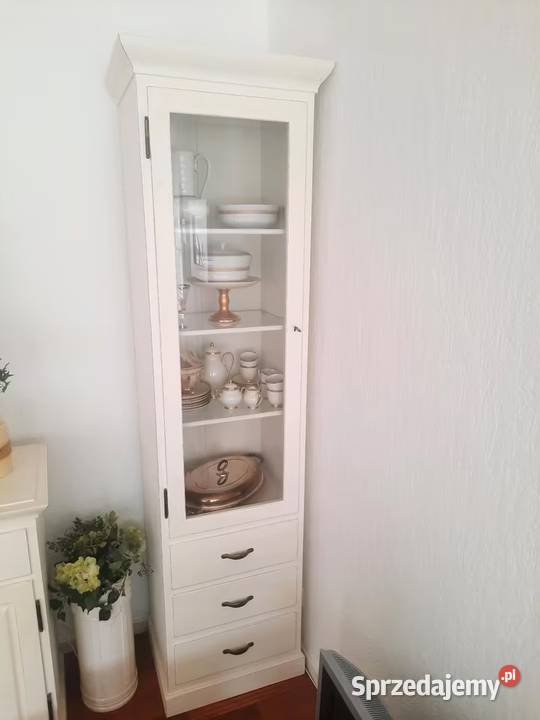 Duża komoda drewniana biała stylowa z szufladami 126cm Sypniewo
