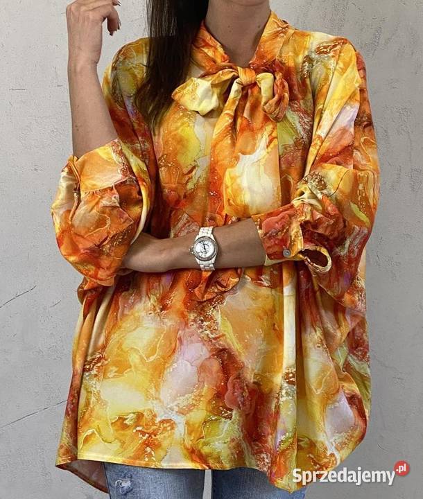 Bluzka z krawatkąkokardą w różne wzory kolory z Bluzki i koszule Białystok
