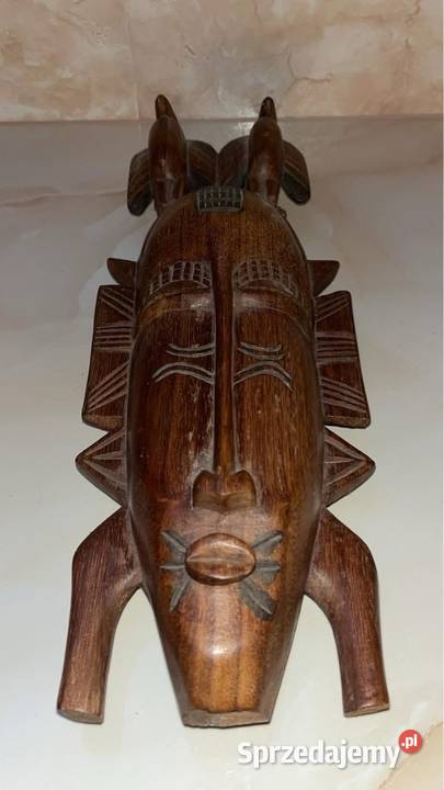 Afrykańska rzeźba maska głowa Wykonana z jednego pomorskie