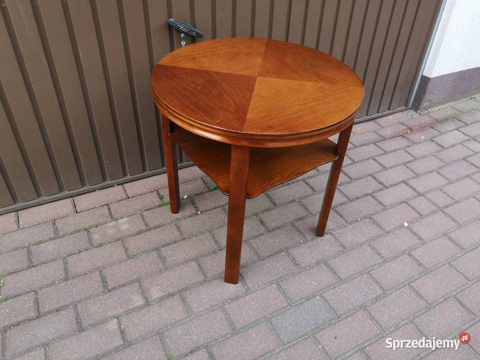 Stolik Ława ARTDECO Okrągły Orzech Stary Antyk wielkopolskie Swarzędz