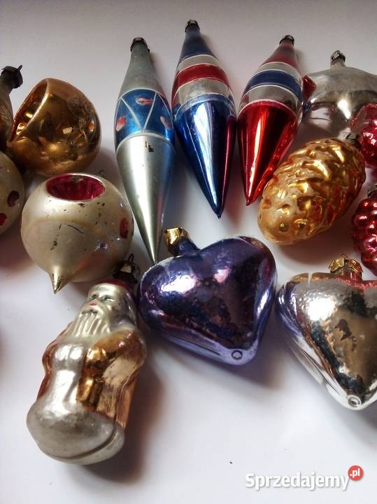 stare bombki szklane vintage PRL
