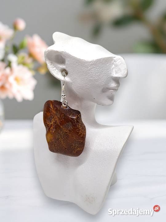 Kolczyki z BURSZTYNU bursztyn bałtycki bryłki Warszawa