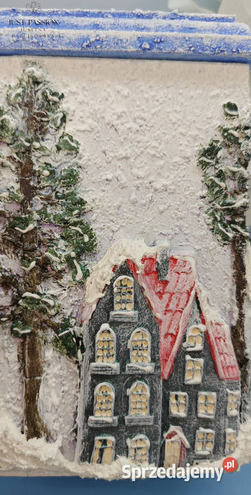 Ręcznie malowany świecznik z bajkowym Ostróda