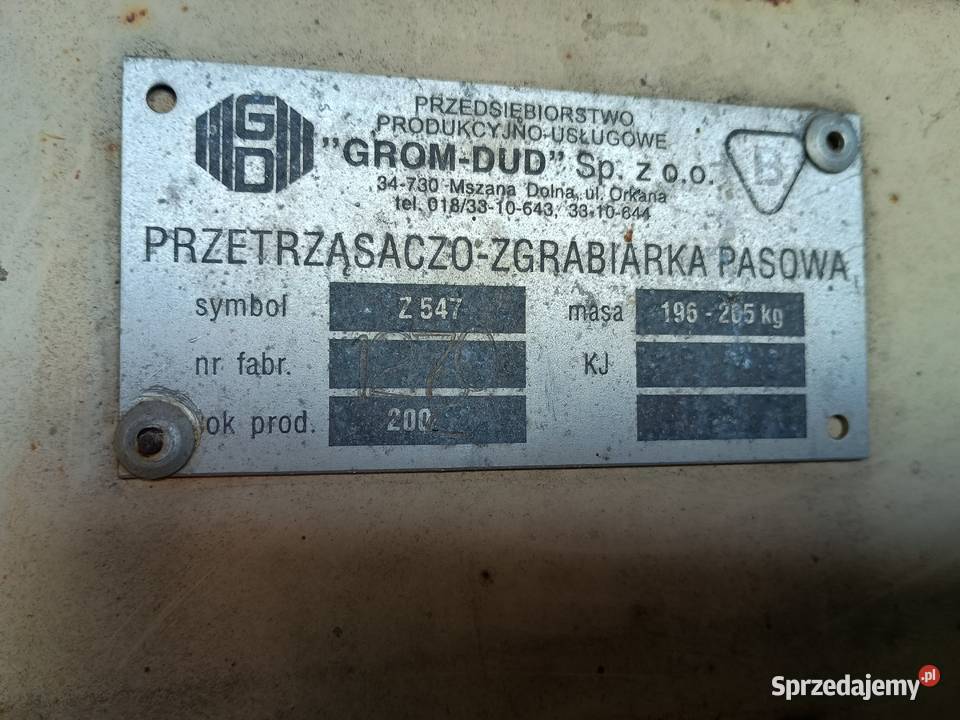 Przetrząsaczo zgrabiarka pasowa Jedlnia