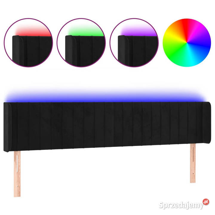 Zagłówek do łóżka z LED czarny 163x16x7888 Warszawa