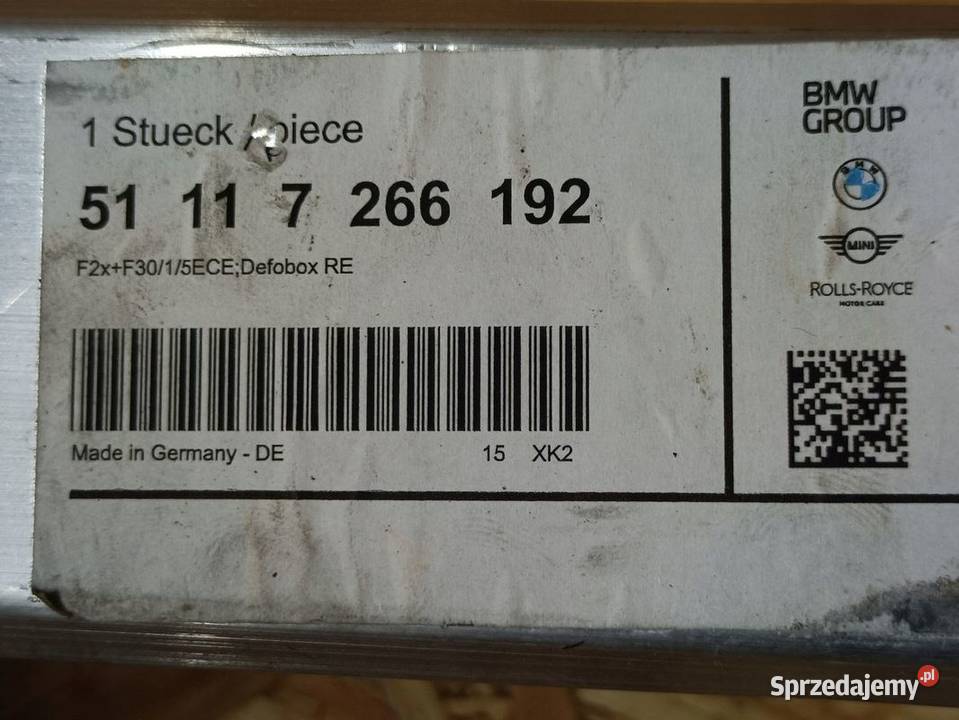 BMW F20 F20N F21 F21N F22 F22N STREFA ZGNIOTU