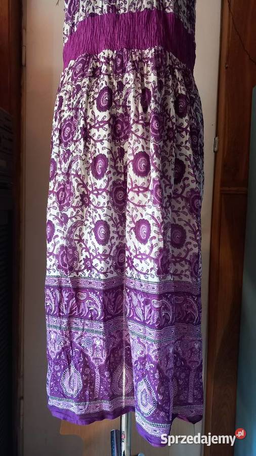 Zwiewna lekka letnia sukienka na upały L XL biały Kraków