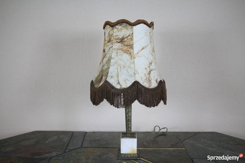 Lampa wolnostojąca abazur z prawdziwej skóry Pszczyna