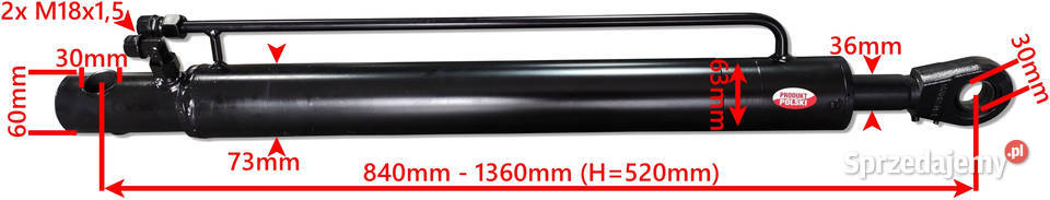 SIŁOWNIK HYDRAULICZNY CHWYTAKA BEL 63x36 SKOK Solec Kujawski