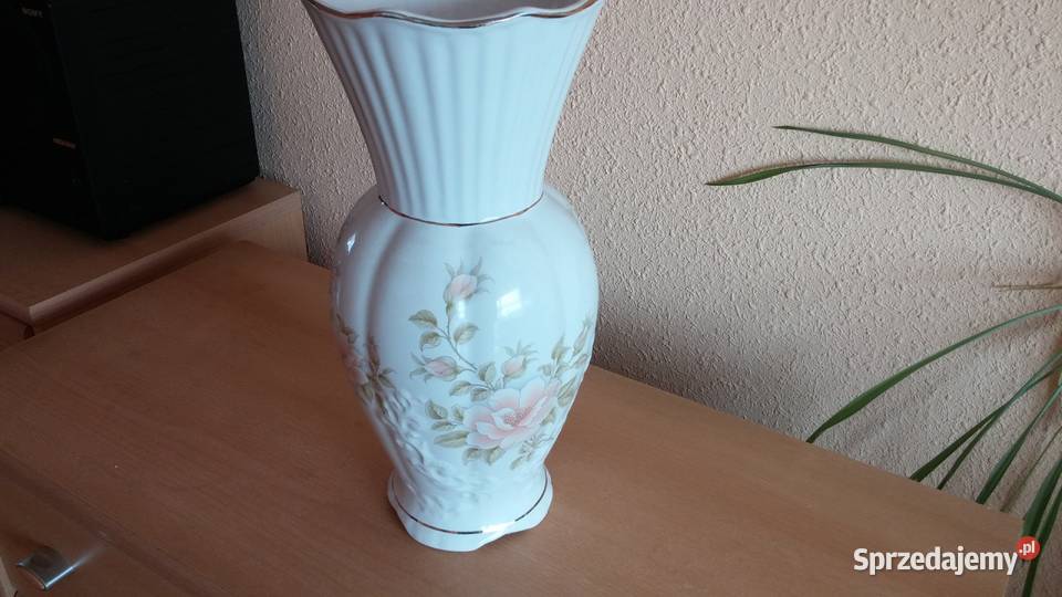 Piękny duży wazon na kwiaty Conway Pottery Porcelana i szkło Sosnowiec