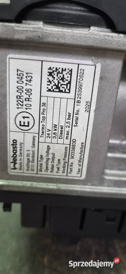 Ogrzewanie postojowe Webasto thermo top pro 38 wielkopolskie Chrzan