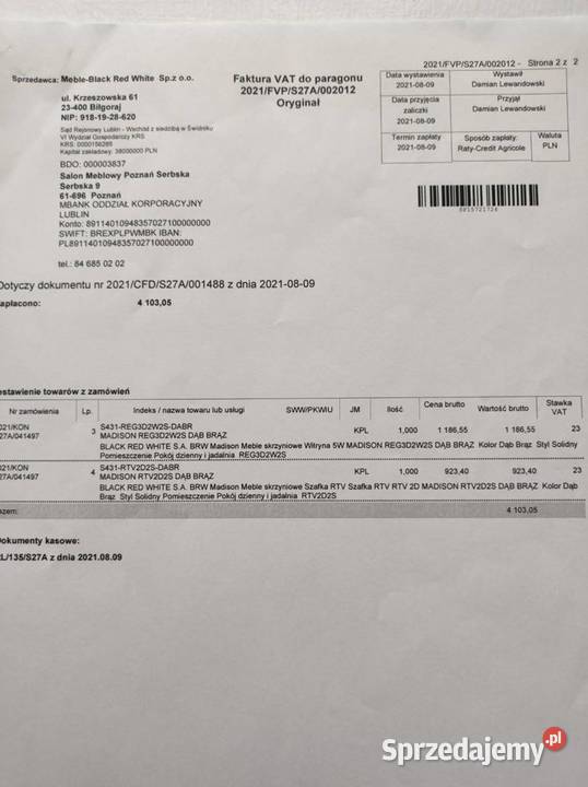 Komoda nieużywana wielkopolskie Śrem