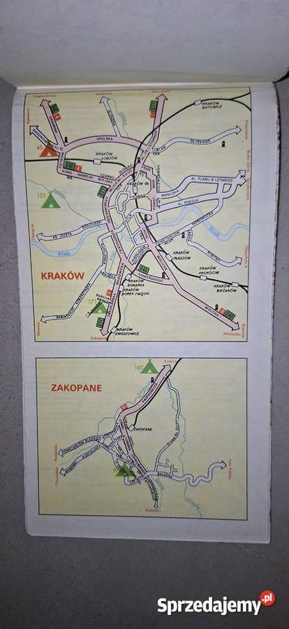 Unikatowa Mapa Campingi w Polsce 1981 Oryginał Kalisz