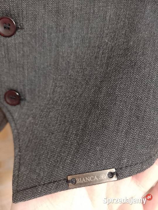 43XL Bianca Biznesowa kamizelka garniturowa z Bez wzoru małopolskie